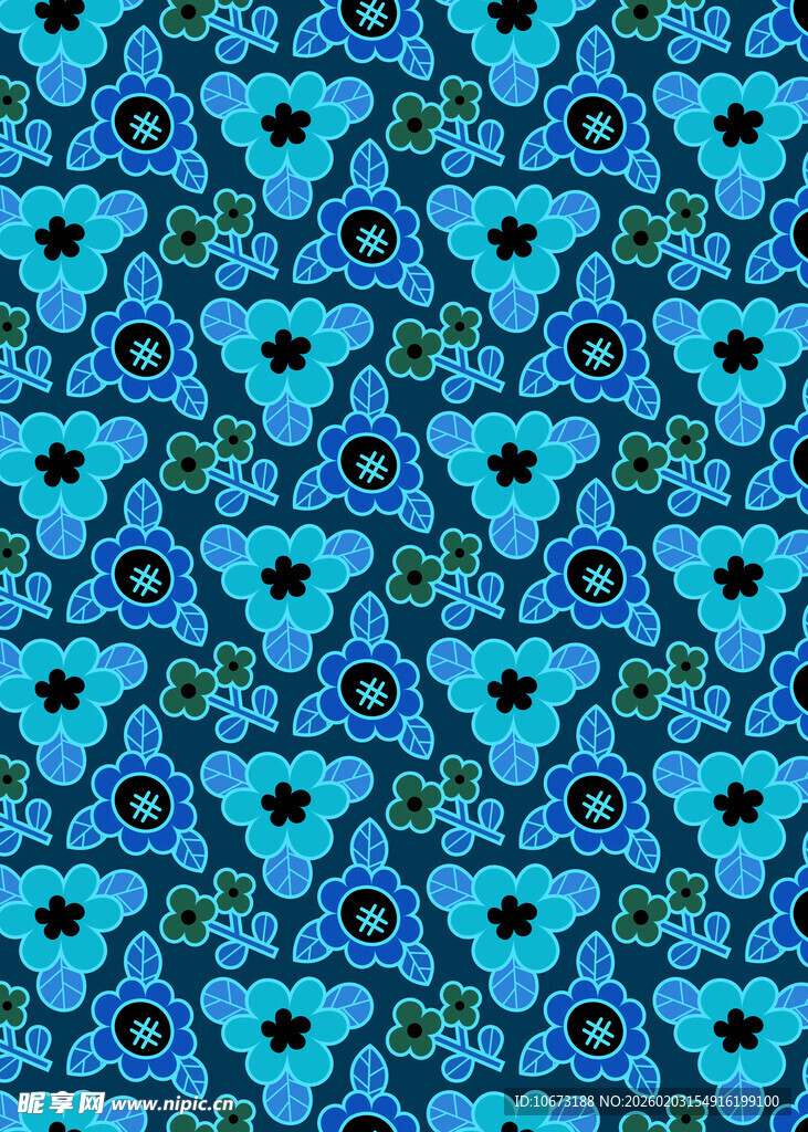 蓝绿色抽象花纹图案