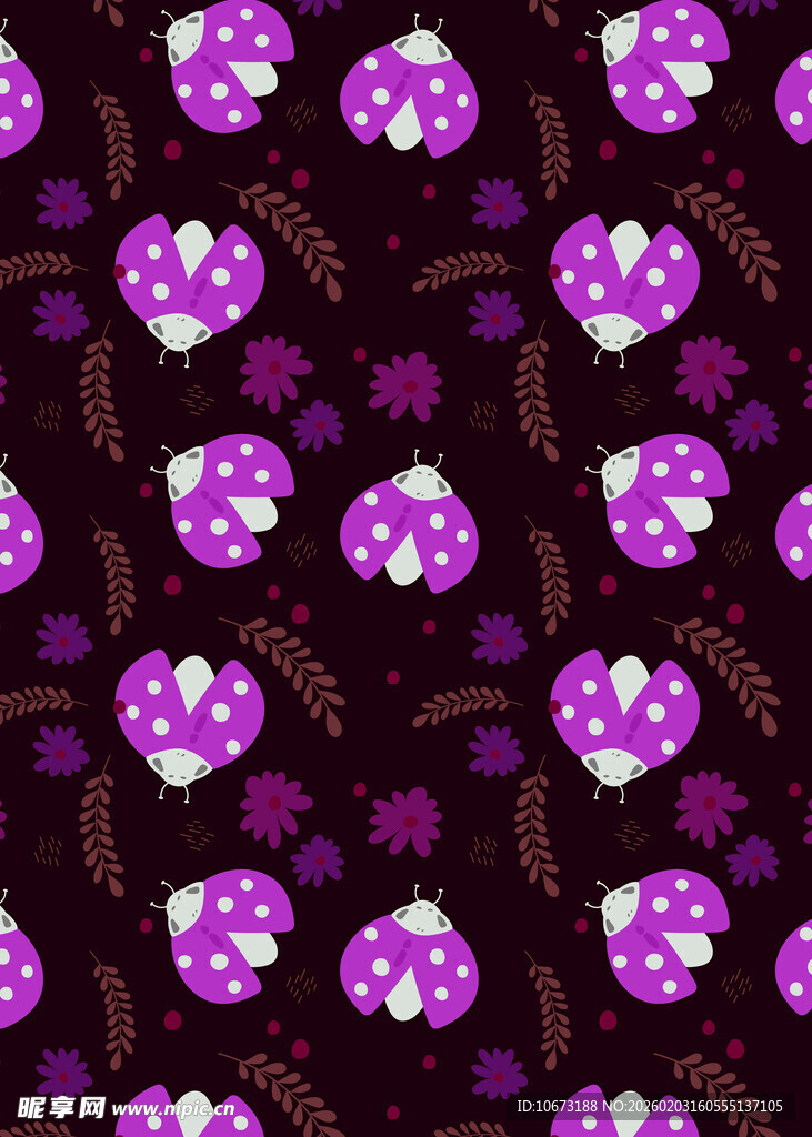 紫色蘑菇图案背景纹理