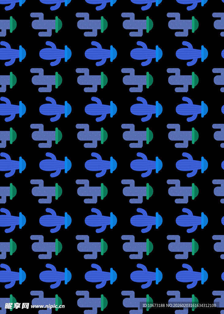 蓝色小鱼图案背景纹理