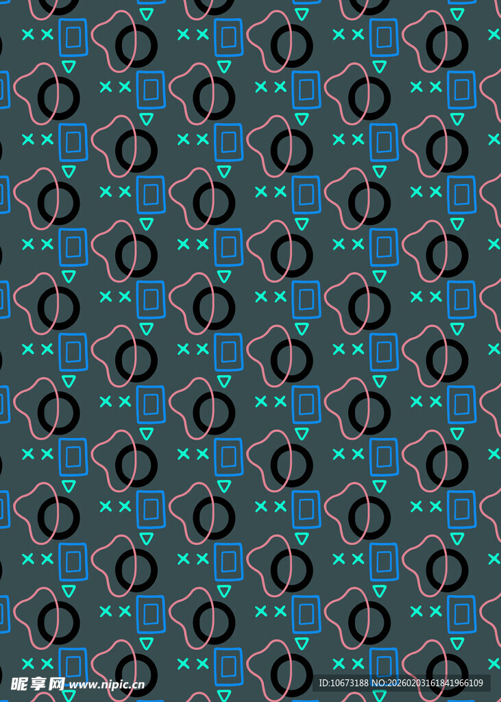 蓝色几何图案无缝背景