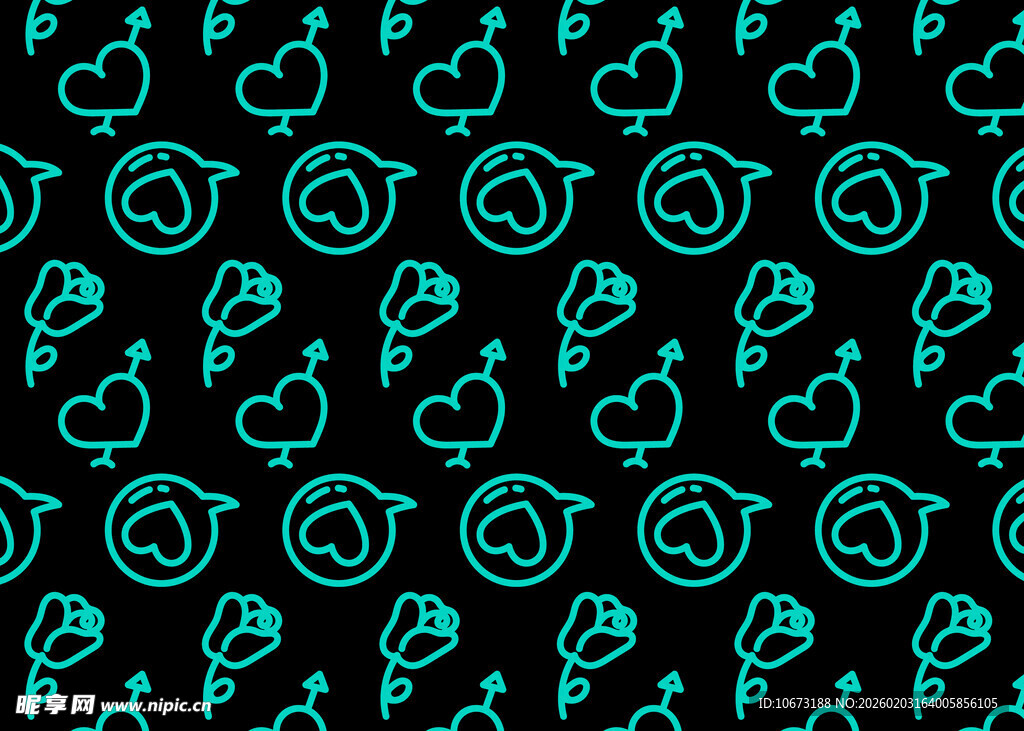 青绿色简约图案无缝背景