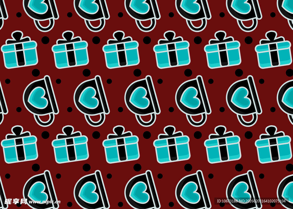 红色背景礼物图案纹理