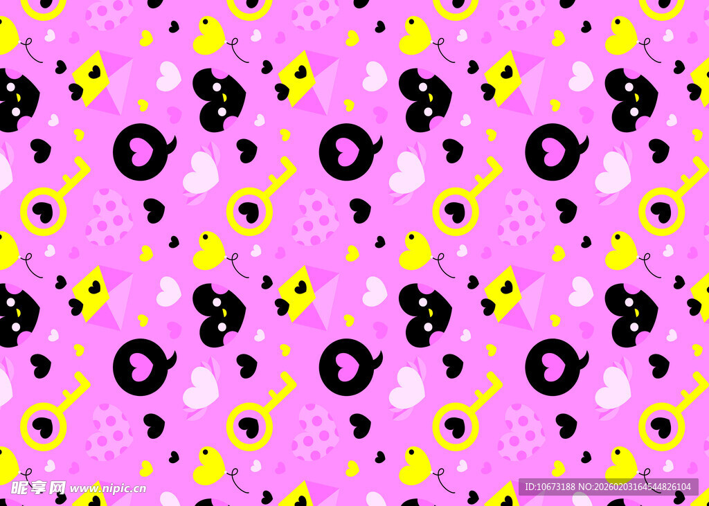 粉色背景卡通图案纹理