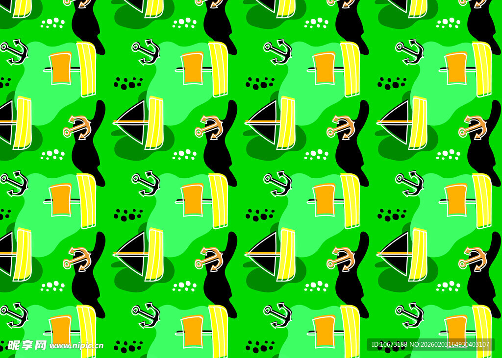 绿色背景上的图案元素