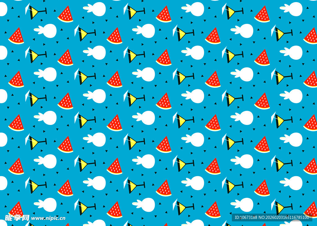 蓝色背景雨滴云朵图案