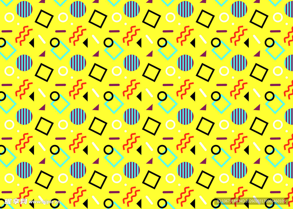 黄色几何图案无缝背景