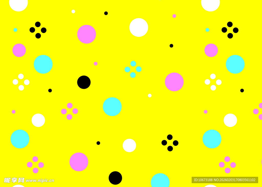 多彩波点黄色背景图案