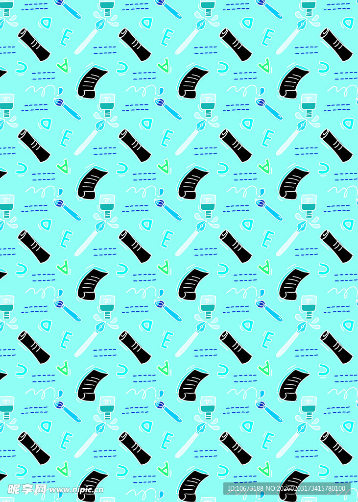 蓝底黑色弧形图案纹理