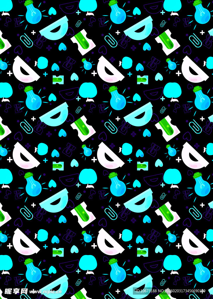 蓝绿几何图案黑色背景图