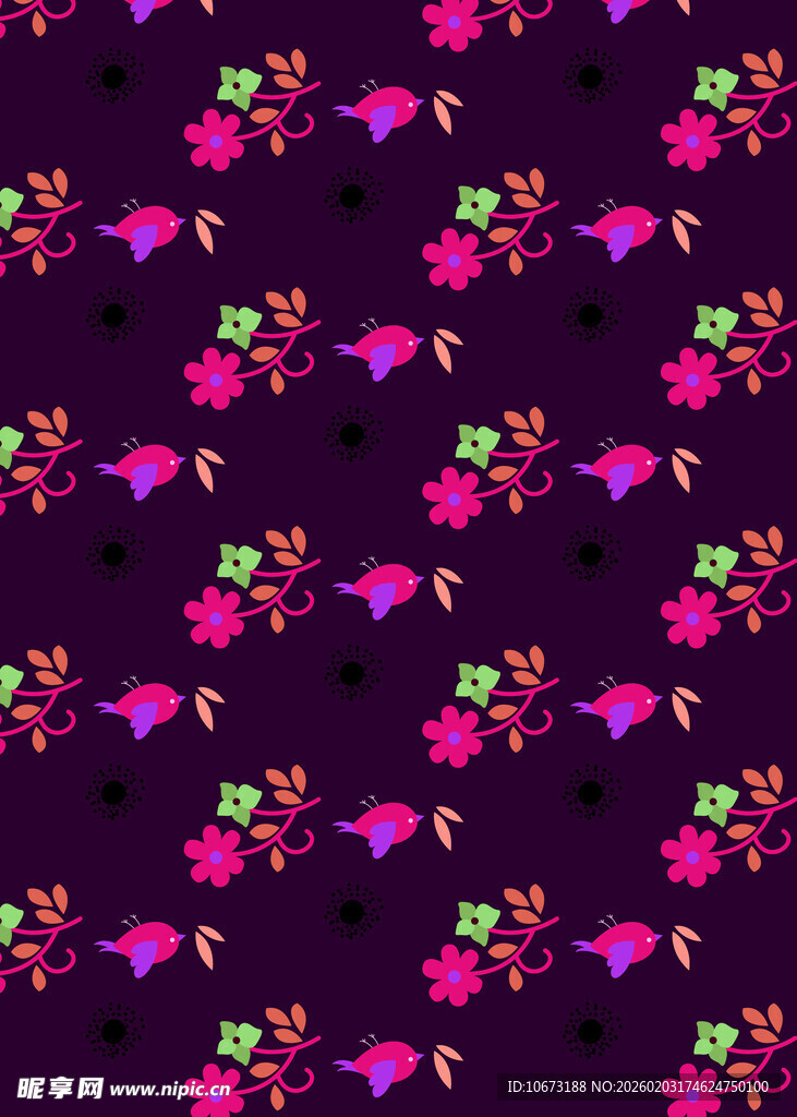 多彩花卉图案背景
