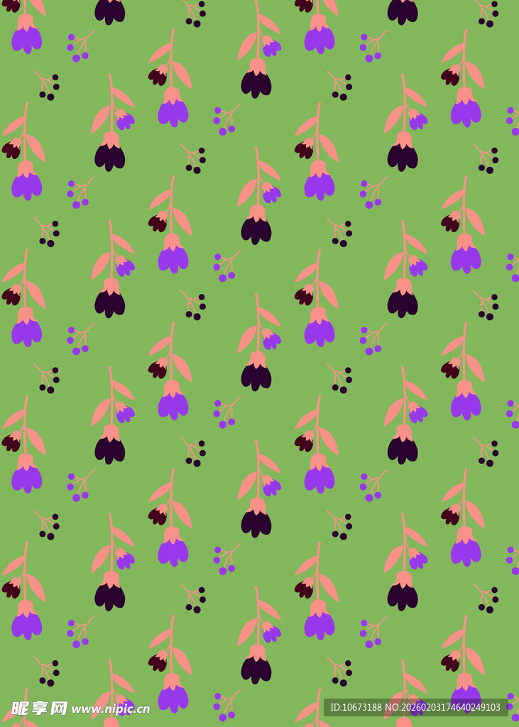 绿色背景卡通图案纹理