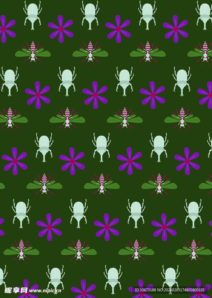 绿色背景花卉图案纹理