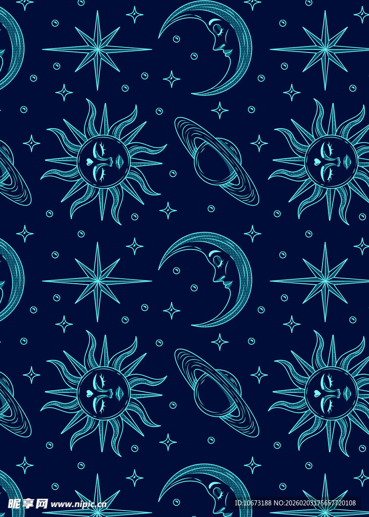 神秘星空魔法元素图案