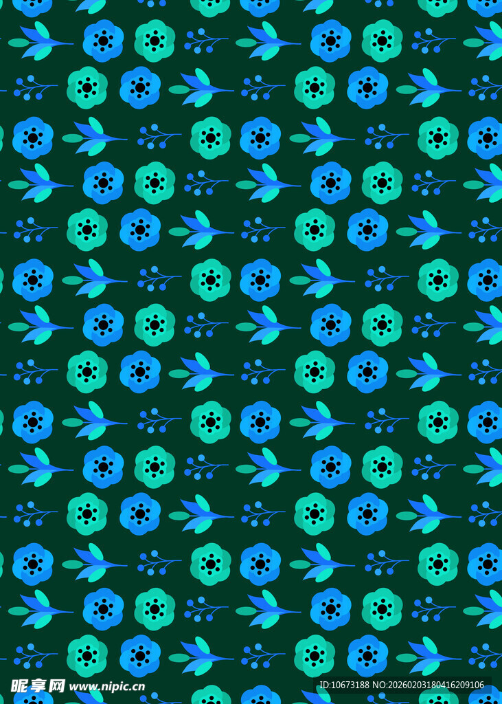 蓝绿圆形图案无缝背景