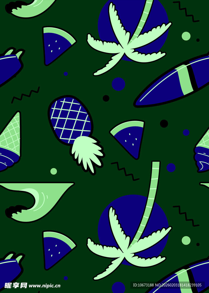 绿色热带风植物图案背景