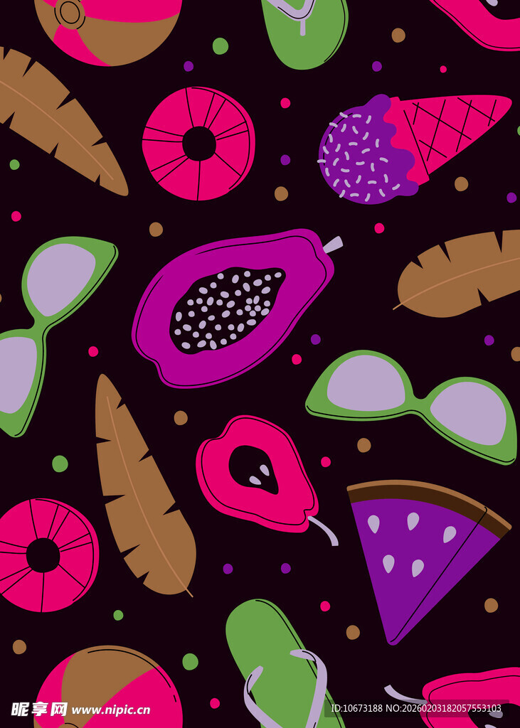 缤纷水果图案背景创意设计