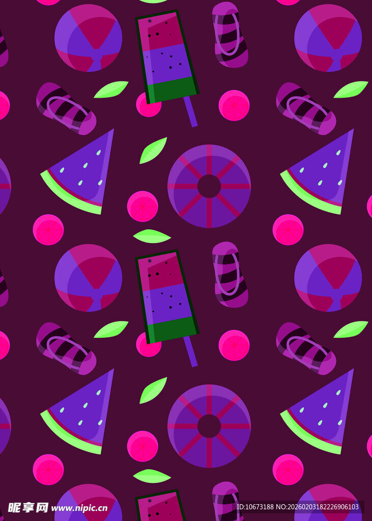 缤纷水果音符图案背景