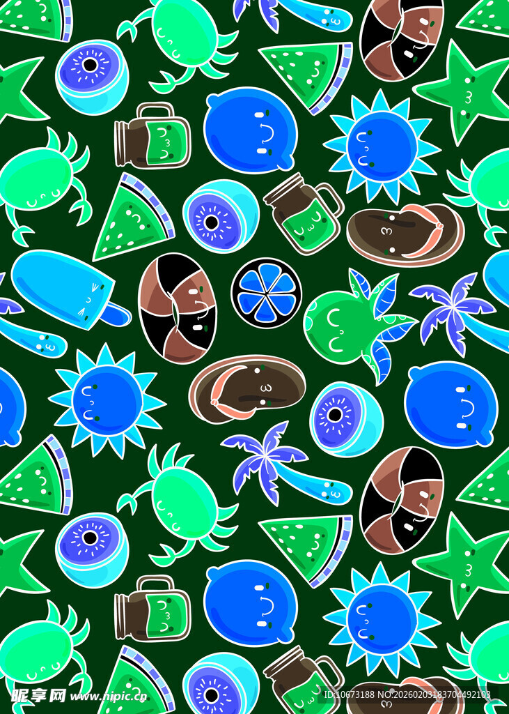 多彩奇幻图案背景