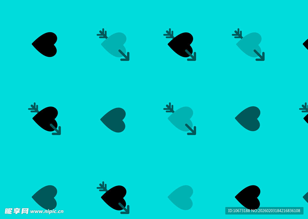 蓝底爱心图案背景设计