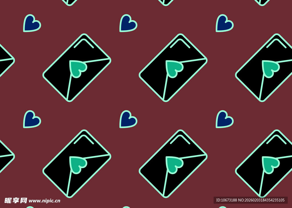 几何心形图案背景设计