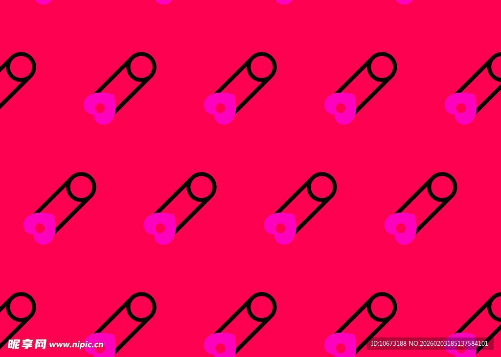 粉色背景上的回形针图案
