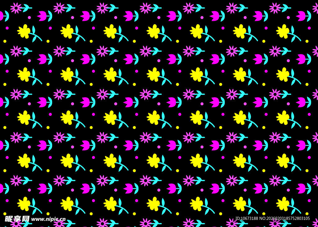 多彩花卉图案背景纹理