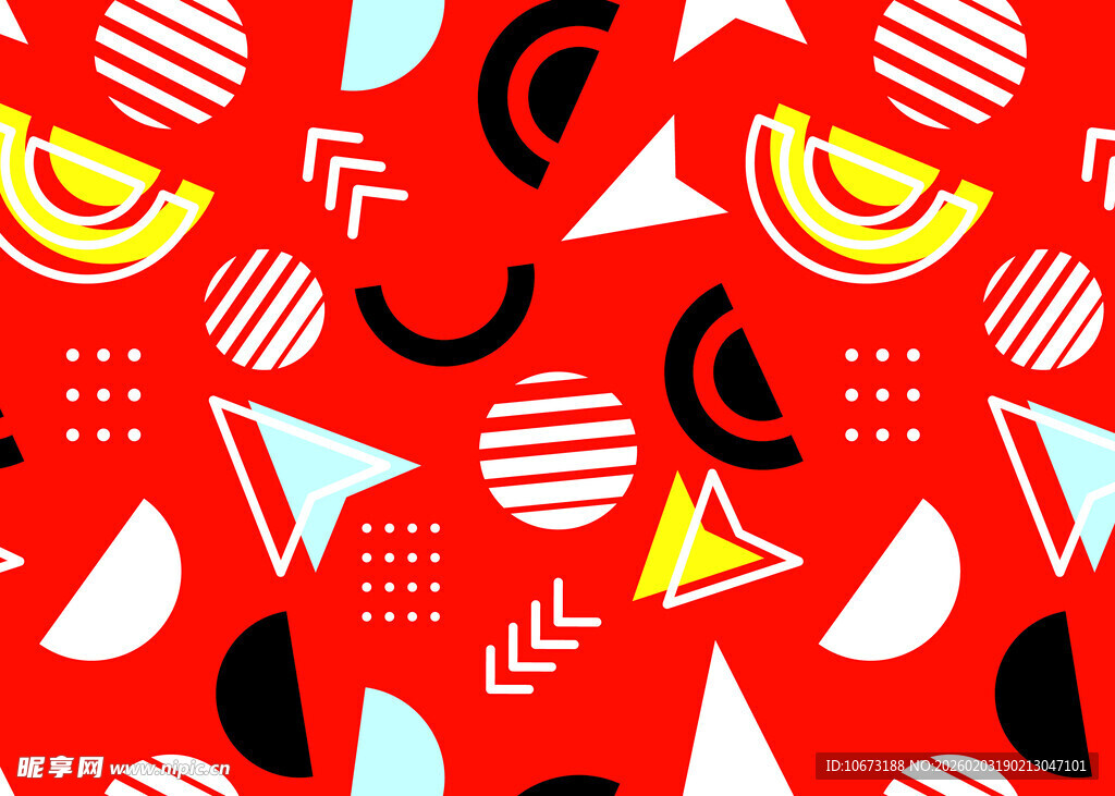 红色几何图案抽象背景图