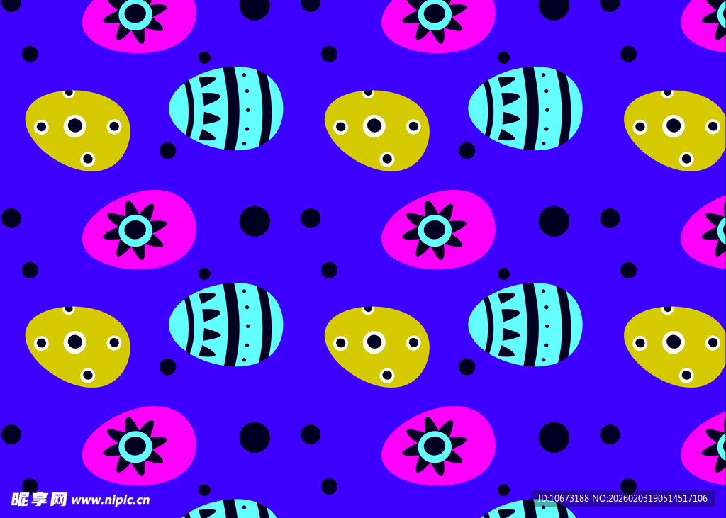 多彩卡通鱼图案背景