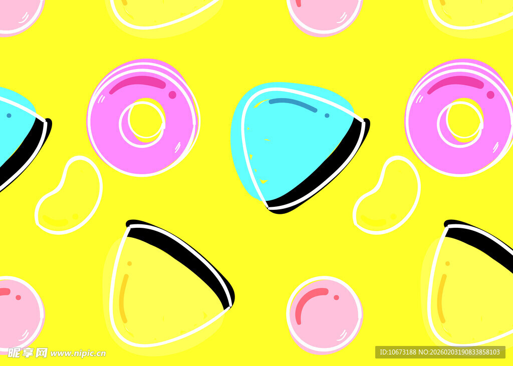 多彩卡通配饰图案背景