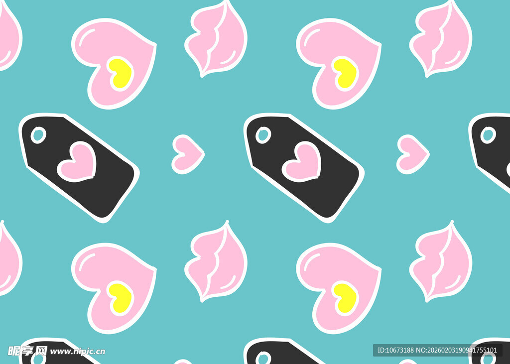 爱心标签图案背景设计