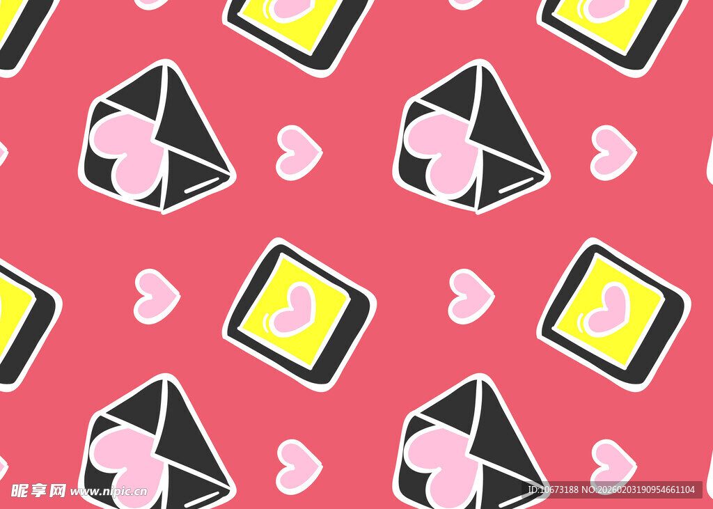 爱心信封图案背景图