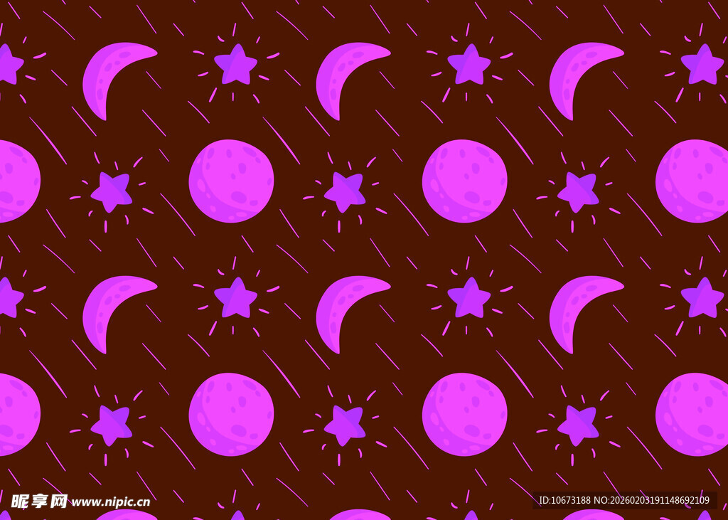 紫色星月图案背景纹理