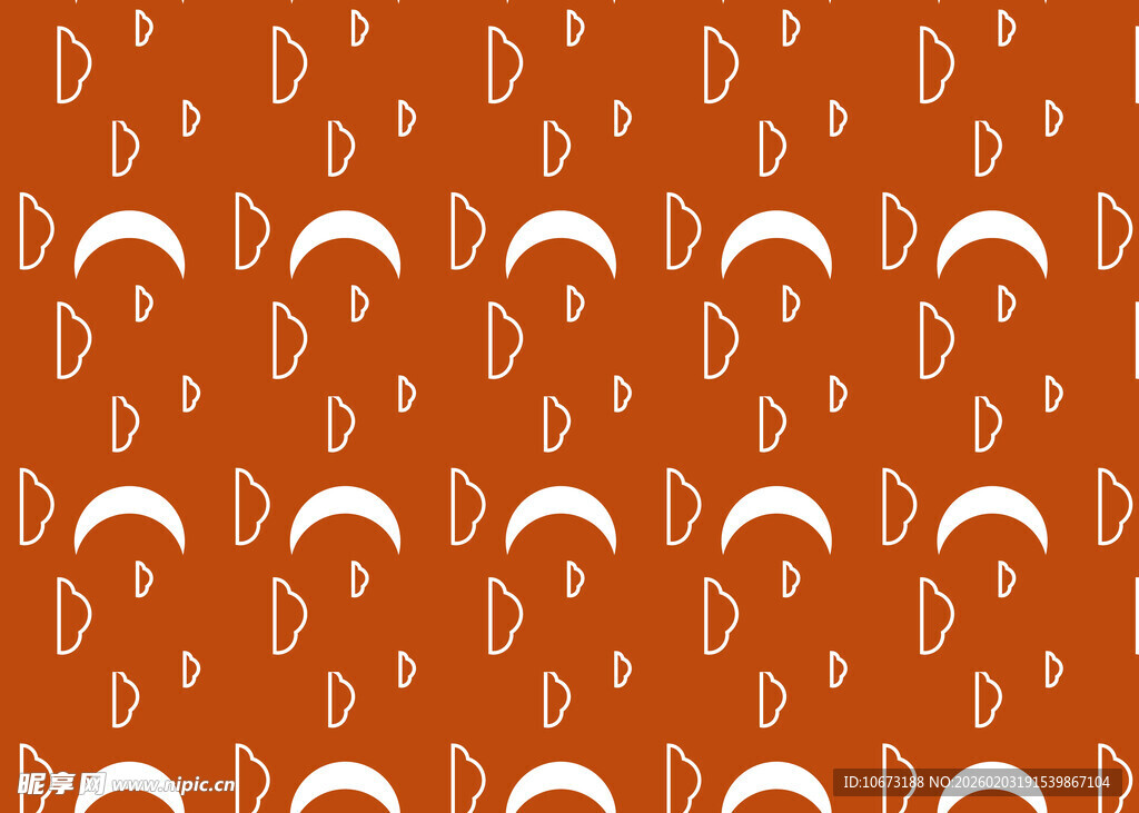 橙色底白色图案几何纹理