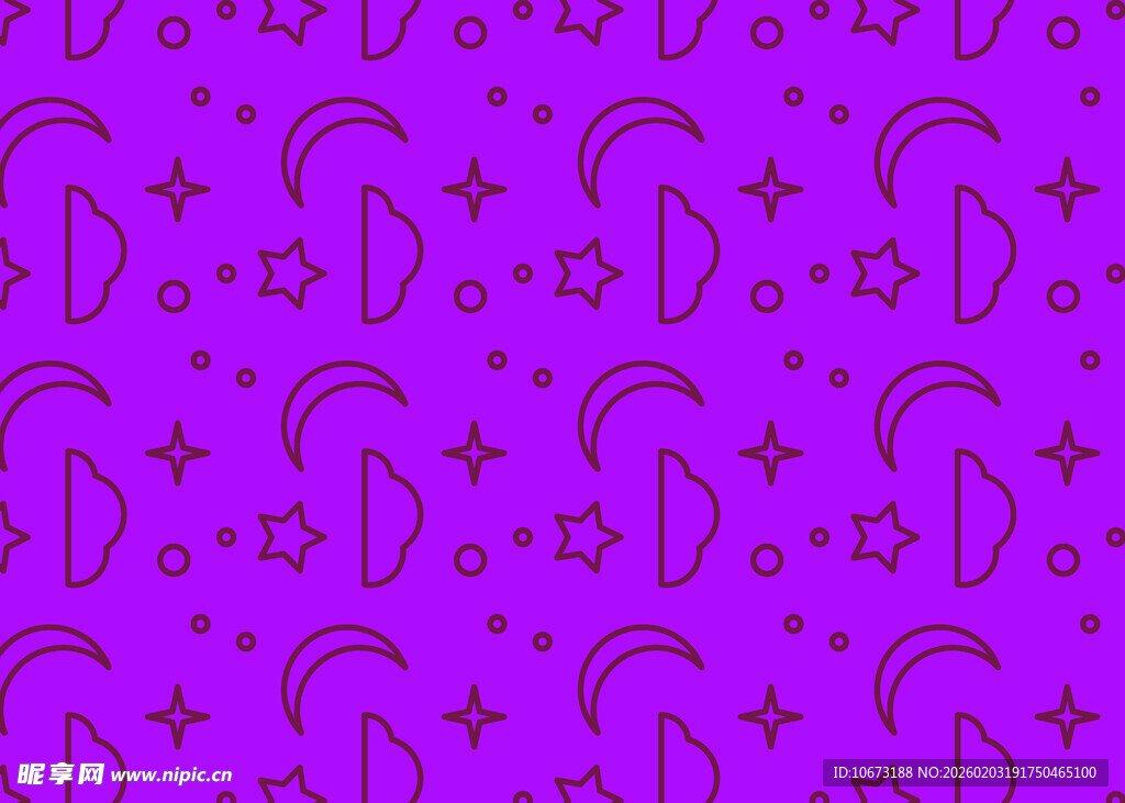 紫色梦幻星月图案背景