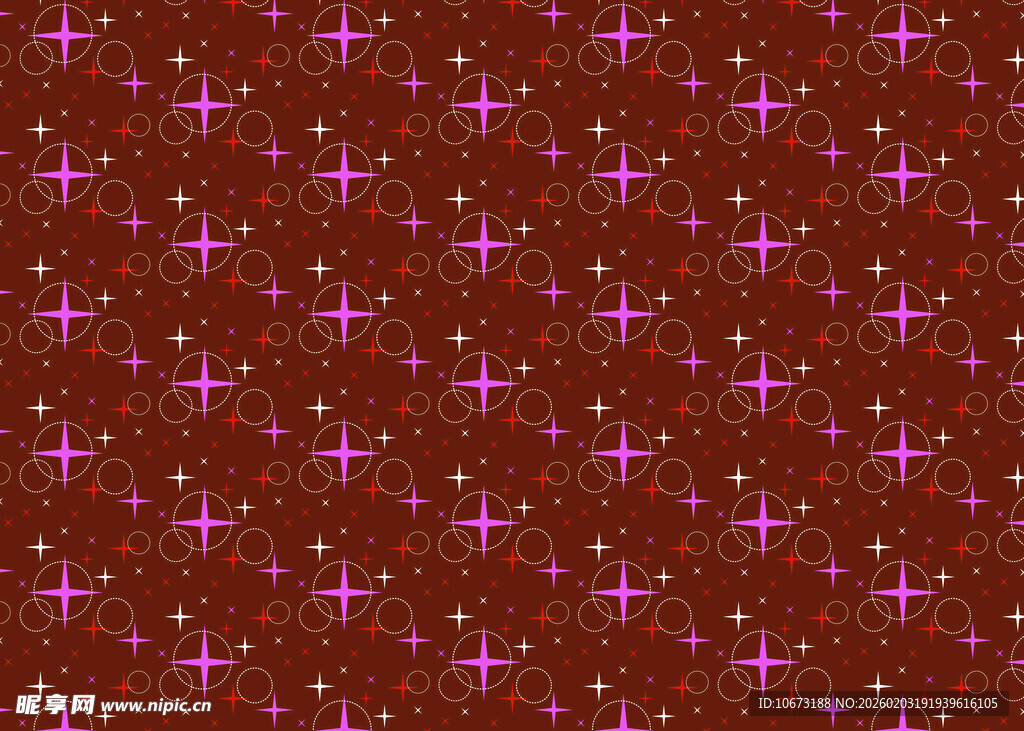 红色底紫色星星图案背景