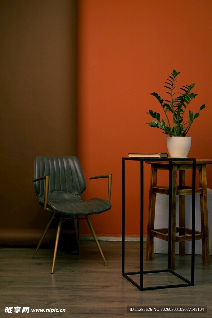 简约室内绿植桌椅搭配