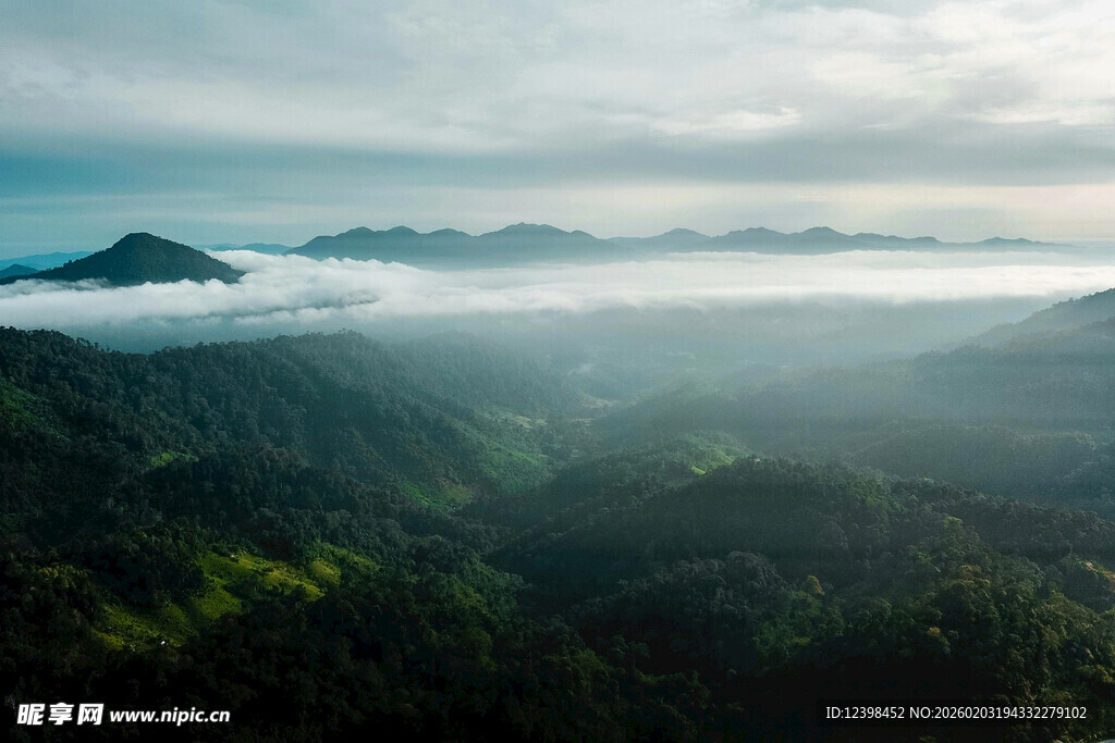 山间云雾缭绕的绿意景致