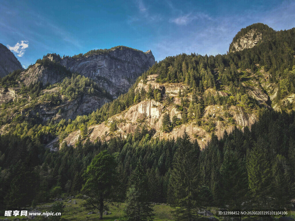 山间葱郁山林美景
