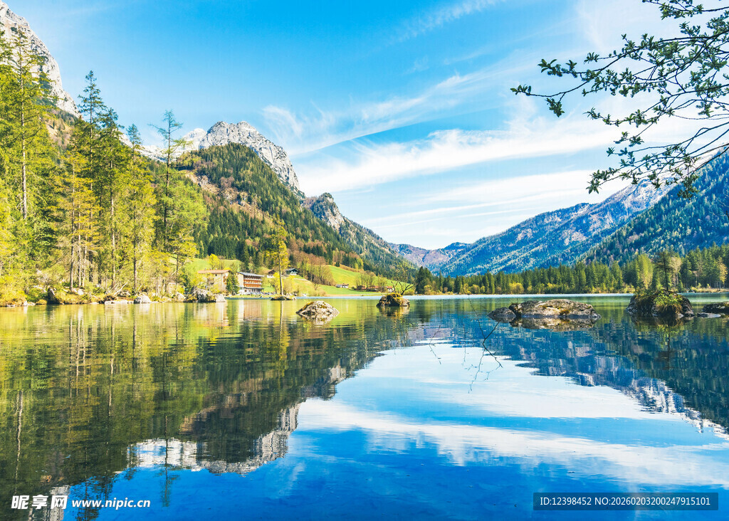 宁静山水湖景自然风光