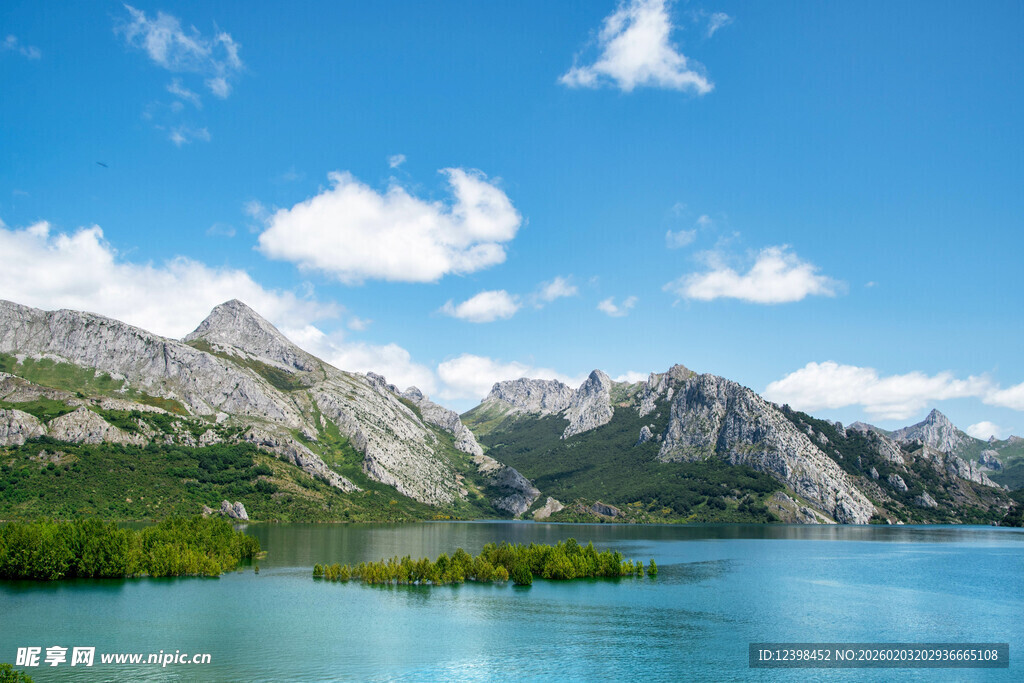 美丽山水湖景自然风光图