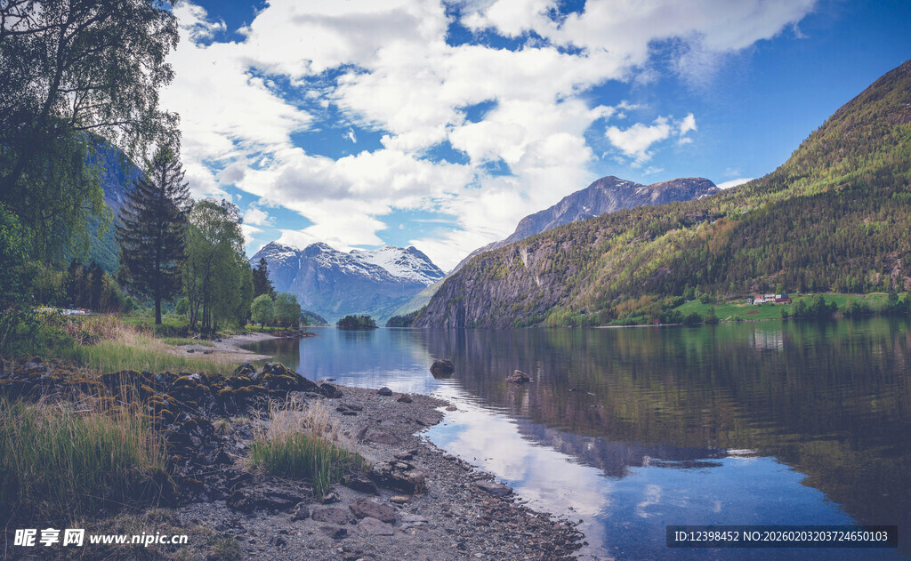 宁静山水湖景自然风光