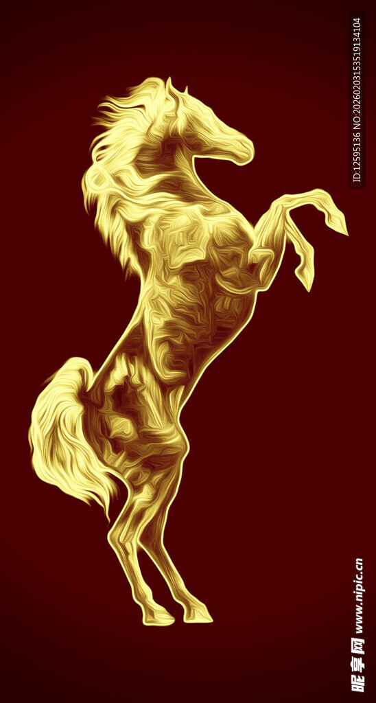 金色骏马雕塑尽显威严