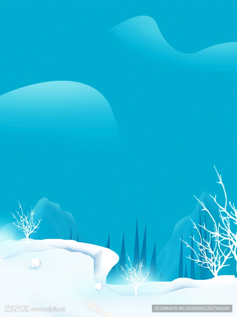 冬日雪景中的静谧天地