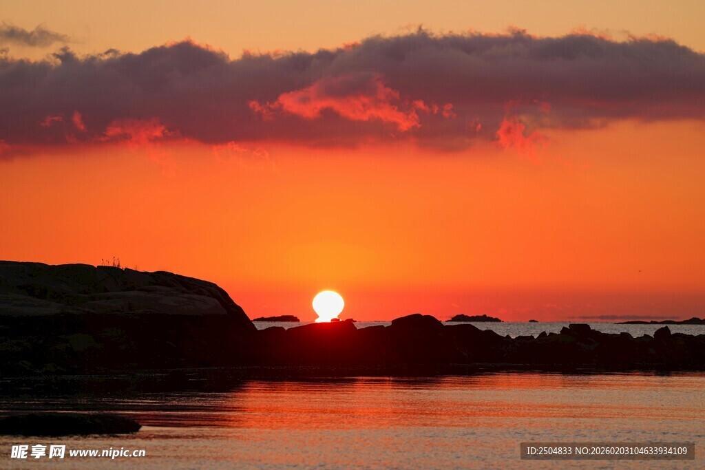 海边壮丽日落美景