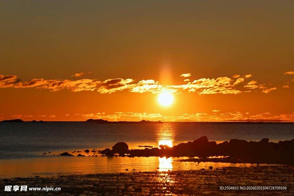 海边壮丽日落美景