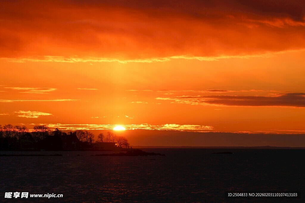海边壮丽日落美景
