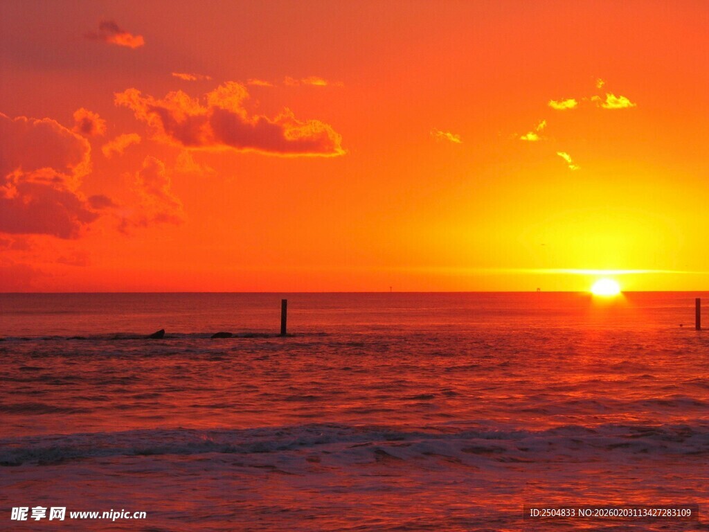 海边壮丽日落美景