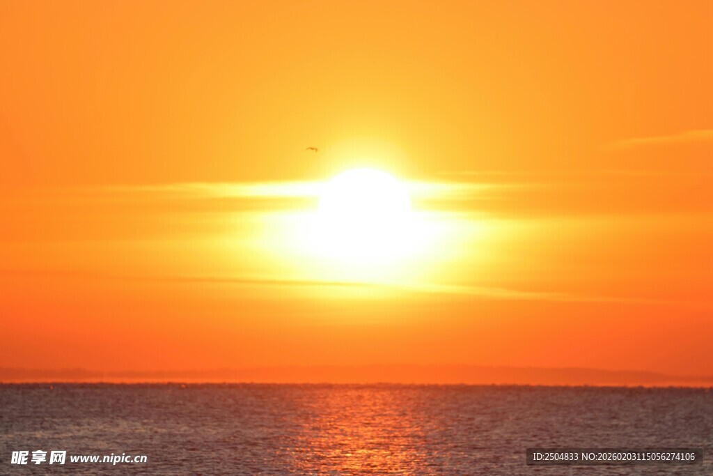 海上壮丽日落美景