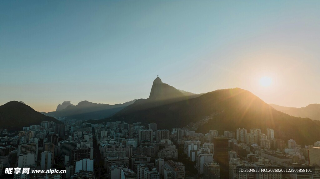 里约城市日出全景