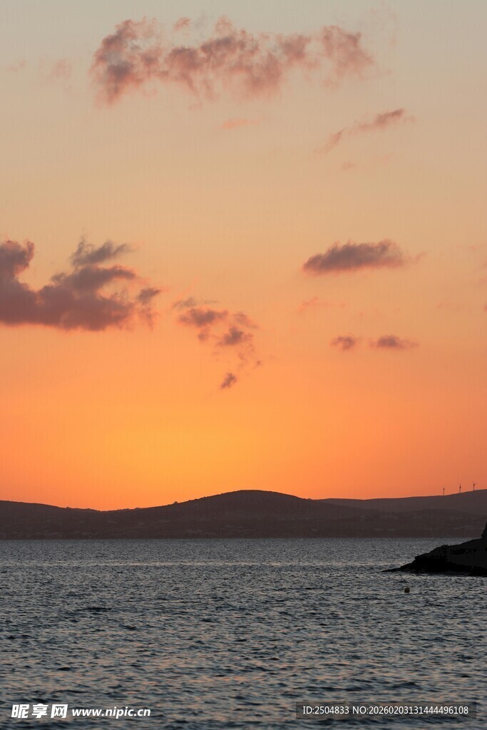 海上壮丽日落美景